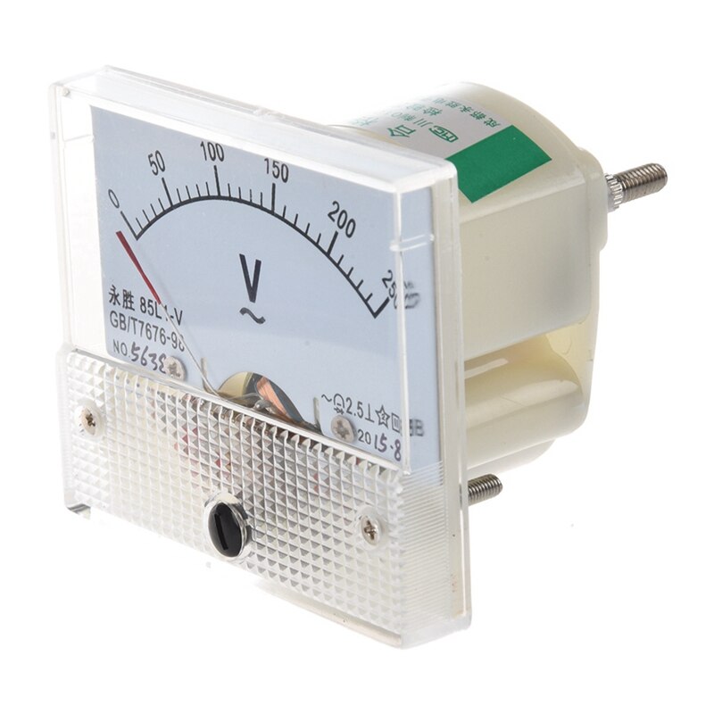 85L1 Ac 0-250V Rechthoek Analog Volt Panel Meter Gauge Met 85C1-A Analoge Huidige Panel Meter Dc 5A amp Ammeter
