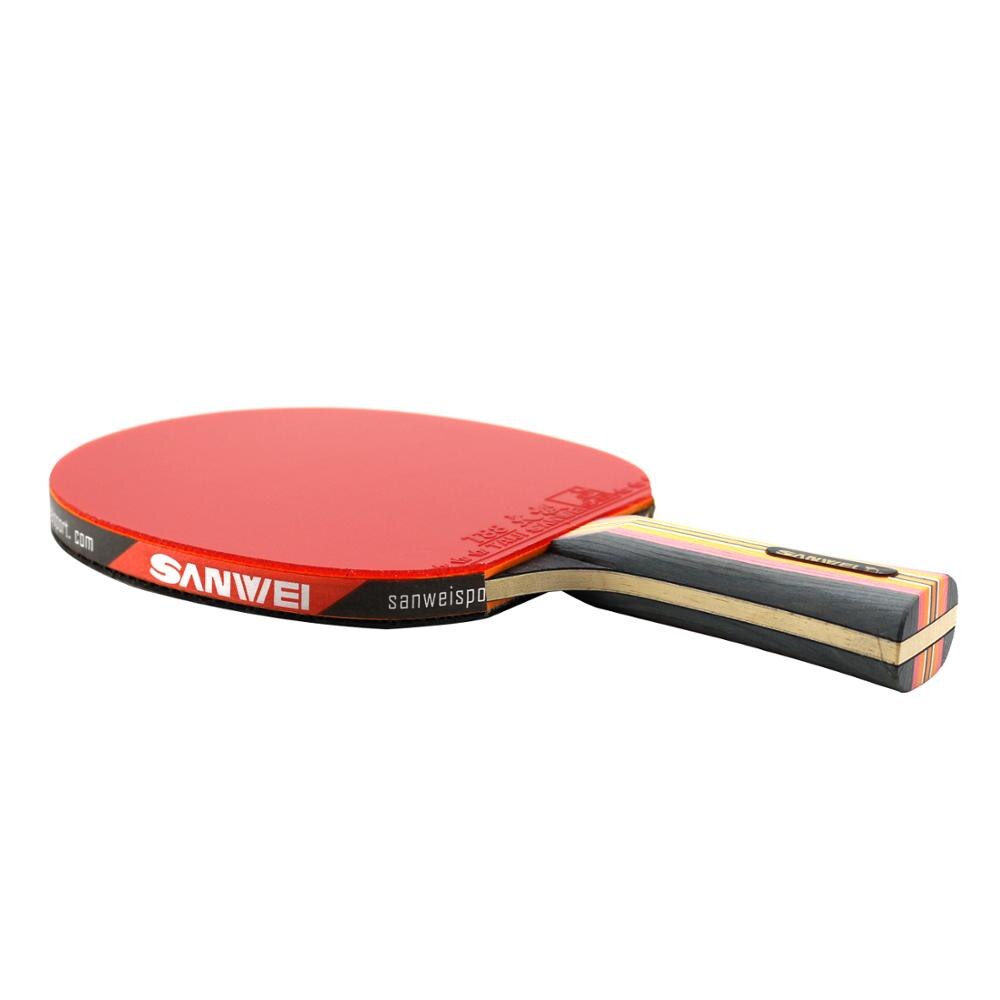 Sanwei Star Level Table Tennis Racket With Double Face Pimples In Rubber ITTF Approved Ping Pong Bats
