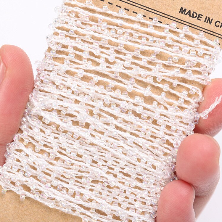 5 Yards crystal bead thread diy hand-woven rope 4ply for garment bag hat decoration