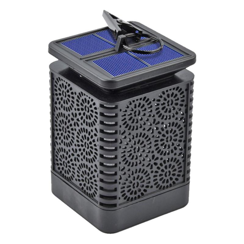 Retro Solar LED Flamme Licht Blume Muster Wasserdicht für Außen Clip Lampe: a