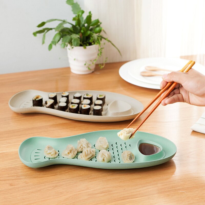 Creativo Paglia di Grano a Forma di Pesce Piatto Polpetta Piccola Salse Piatto di Patatine Fritte Vassoio di veloce cibo Piatto Piatto Piatto di Sushi Famiglia saluto Da Tavola 1pz