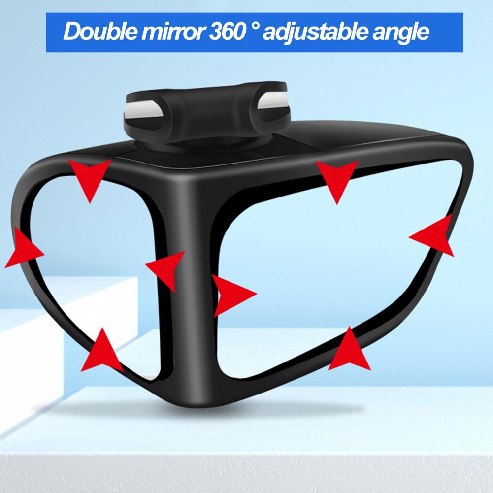 Espejo de punto ciego para coche, cristal transparente de doble cara 360 ° Espejo retrovisor izquierdo y derecho gran angular giratorio, espejo de asistencia de marcha atrás