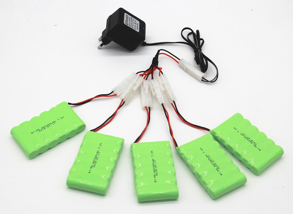 7.2v 2400 mah aa ni-mh batteri tamiya med oplader høj kapacitet elektrisk legetøj batteri fjernbetjent bilskib robot genopladelig 7.2 v