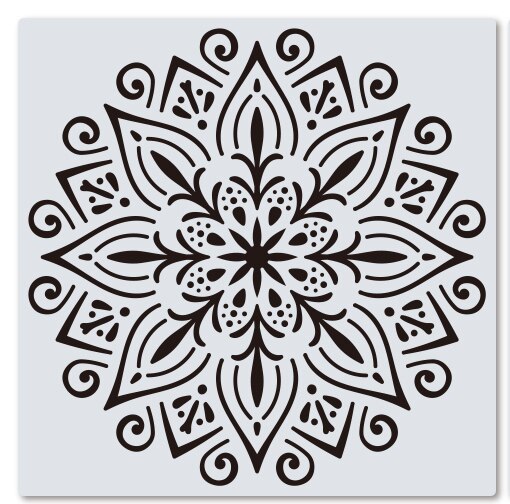 Stor vegg sjablong for maling , 12 tommer stor mandala sjablong for maling: Tzlarge -10