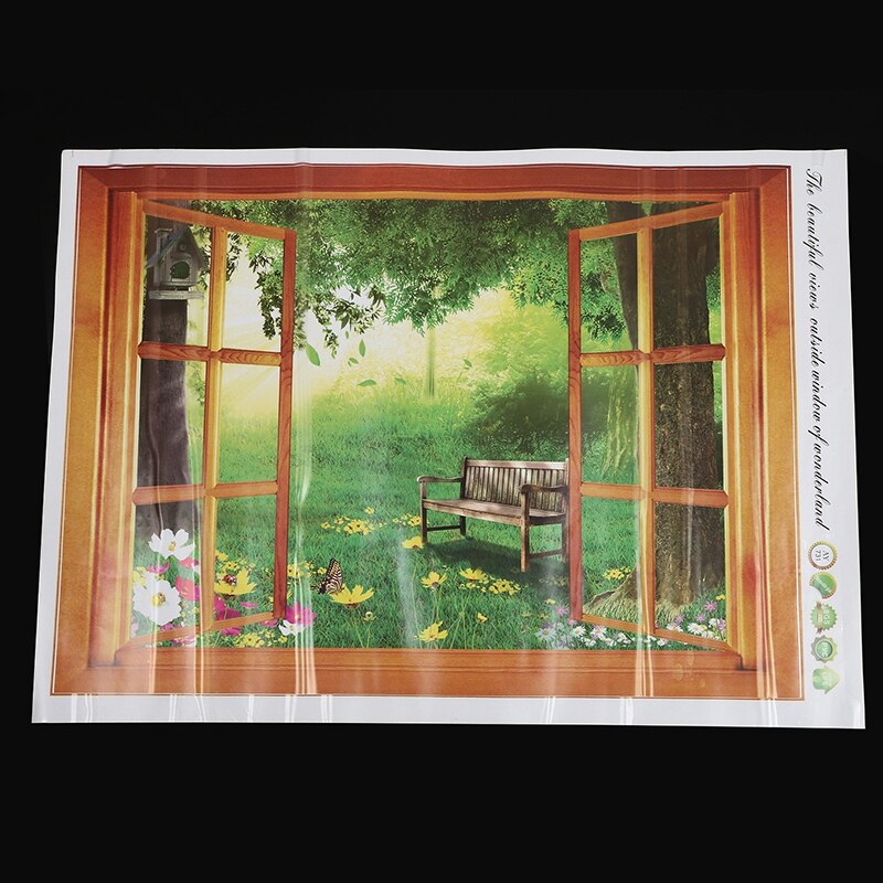 Removable 3D Window Scenery Wall Sticker home Decor Decals Mural Decal Exotic View