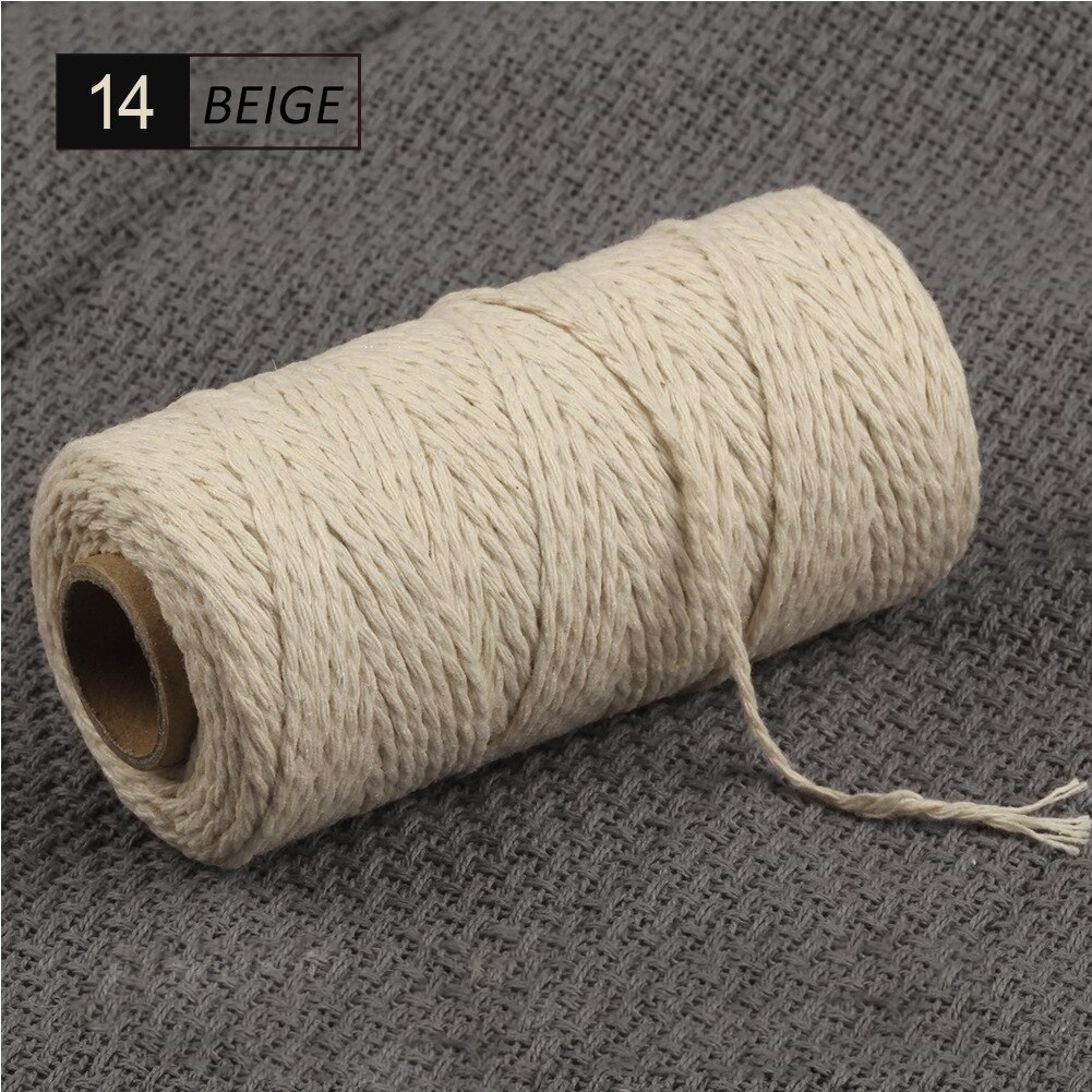 2mm 100M Colorful Thread Cord 100% Cotton Twisted Craft Macrame String DIY Home Textile Wedding Decoration Accessories: 14
