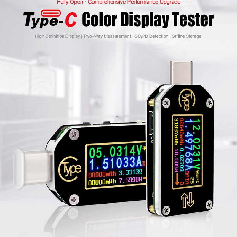 TC66/TC66C Type-C Pd Trigger USB-C Voltmeter Amperemeter Voltage 2 Manier Current Meter Multimeter Pd Lader Batterij usb Tester