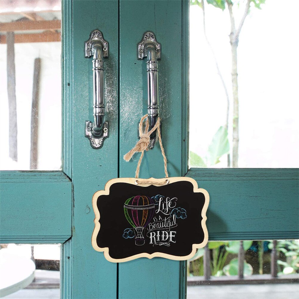 12 stk / sæt mini rektangel træ tavle tavle dobbelt side opslagstavle