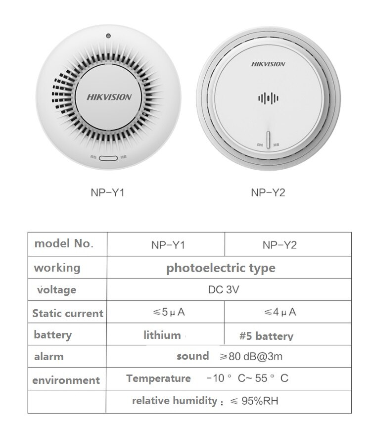 Hikvision Smoke Detector Independent Fire Alarm Home Security System Firefighters Smoke Alarm Fire Protection