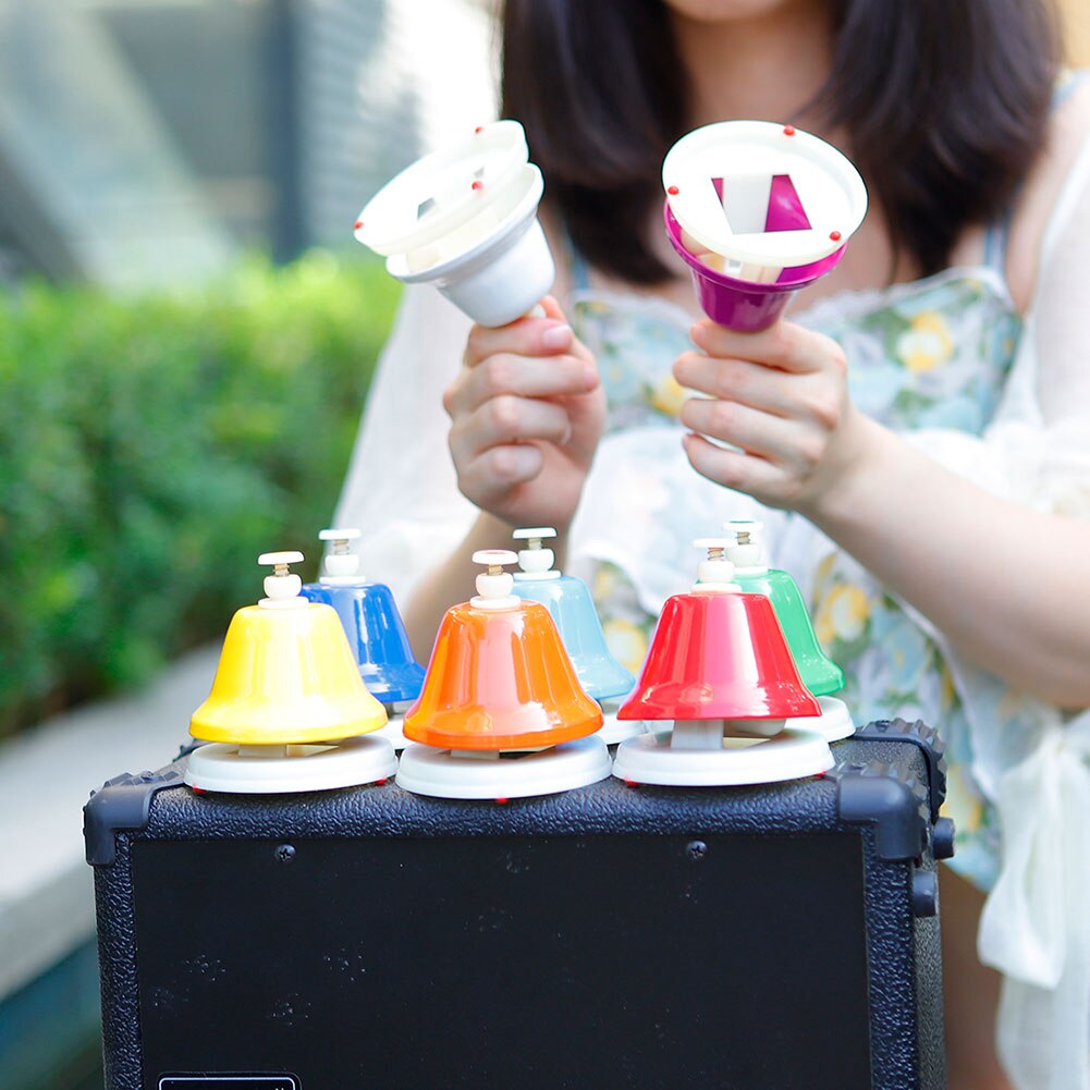 Clochette colorée 8 Notes, Instrument de musique léger et Portable, éléments de musique, jouets éducatifs pour enfants