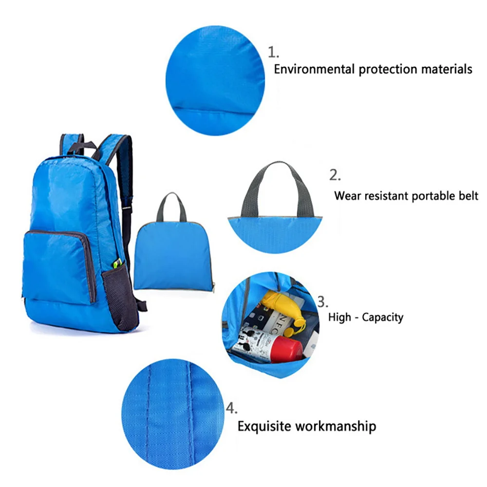 Mochila plegable portátil ligera para hombre, paquete ultraligero para exteriores, senderismo, Camping, deporte, escalada, organizador, bolsos para hombre y mujer