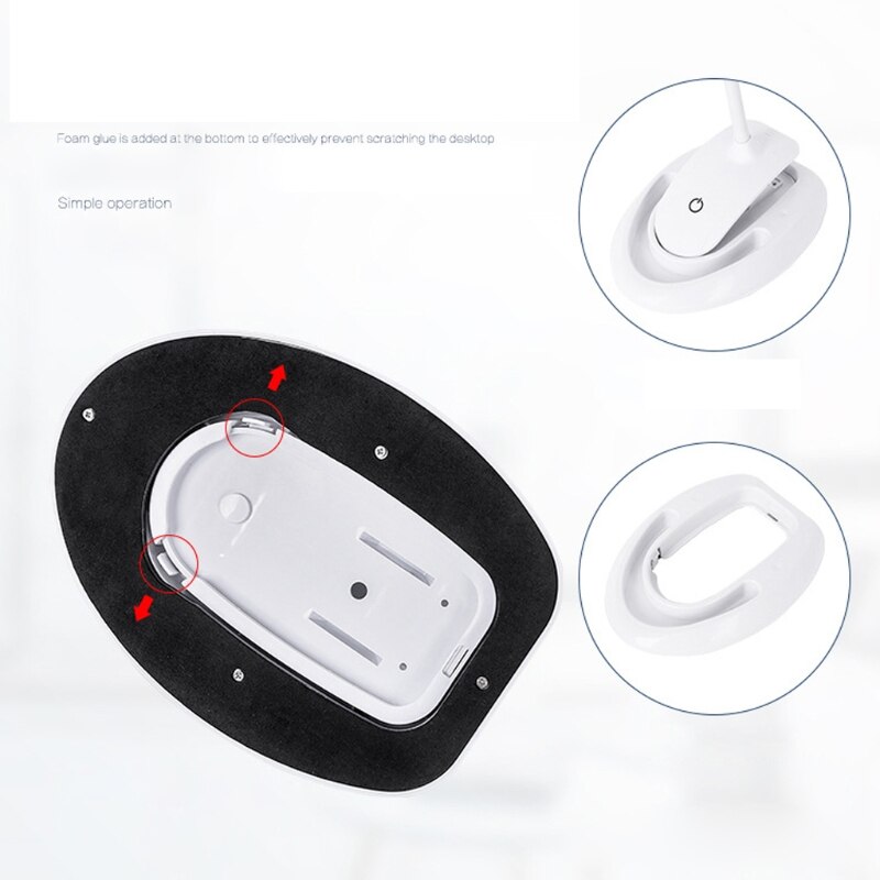 5X 10X Rechargeable Magnifying Glass with Stand & Clamp ,Brightness Adjustable Y4QC