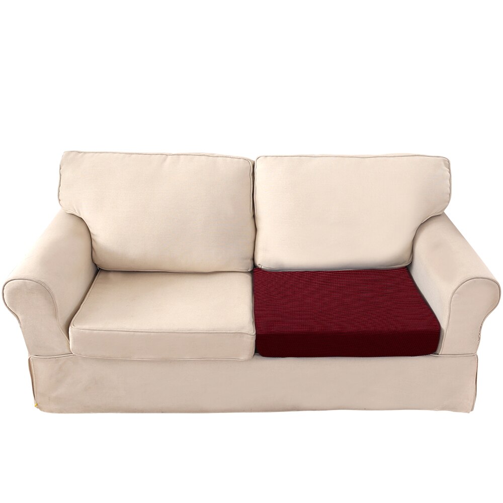 Ensfarvet sofapudebetræk elastisk beskytter sofadæksel personlighed matchende vaskbar sofadækselovertræk: D
