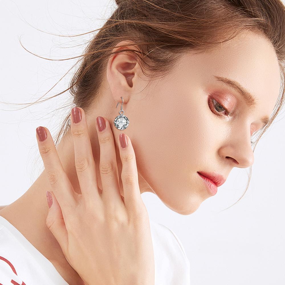 Szjinao Echt 925 Sterling Silber Neo-gotisch Handgemachte Gravieren Edlen Schmuck Runde groß Diamant Ohrringe Für Frauen Schmuckstück neue