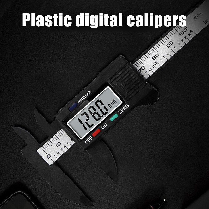 0-100mm Digital Caliper Carbon Fibre Vernier Calipers Plastic Gauge Micrometer Ruler Measuring Tools Instrument For Woodworking