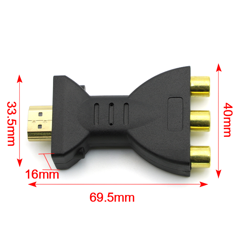 1 stks HDMI naar AV Adapter Kabel 3RCA Lotus Hoofd Rood Wit Geel/Rood Blauw Groen Converter HDMI naar Audio Video Adapter
