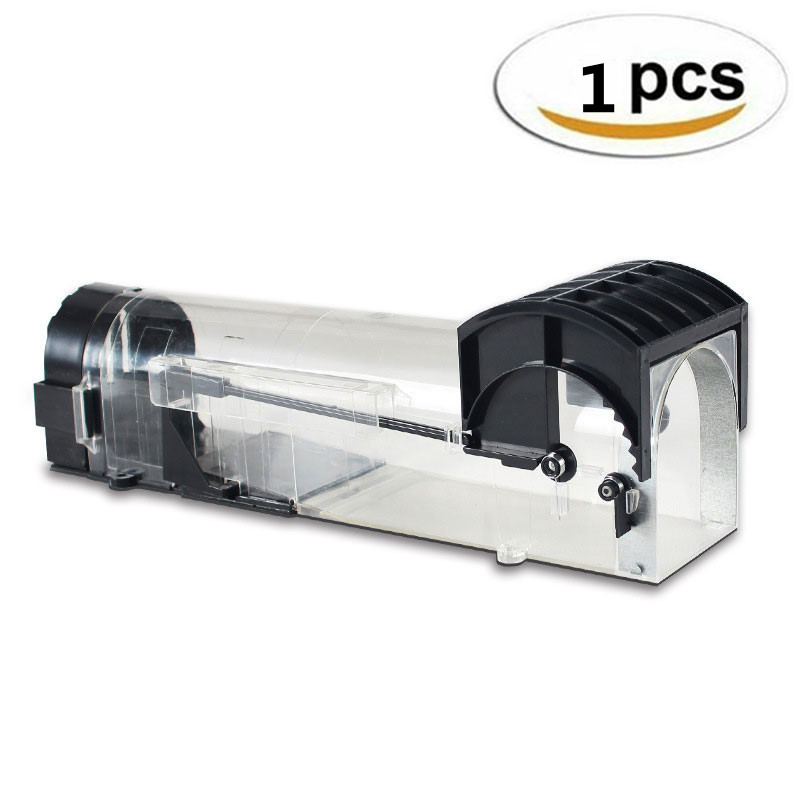 Automatic Mice Trap Indoor Rat Trap Perspective Mouse Trap Bait Box Household Clip Mouse Cage Plastic Rat Trap Safety Mousetrap: light green