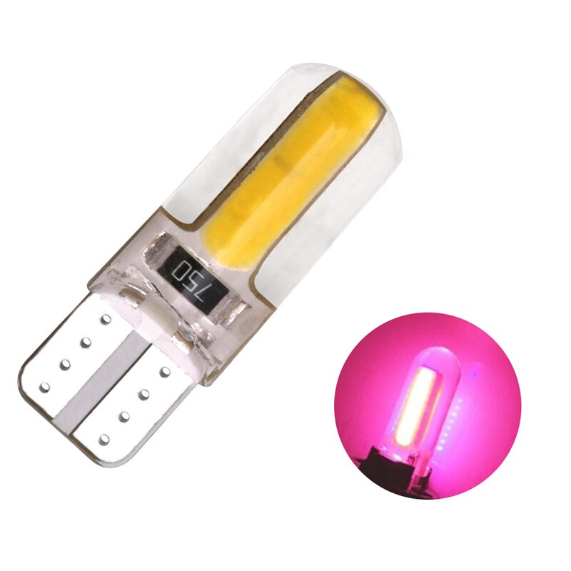 1PCS T10 Super Bright Silica Gel COB LED Bulbs Silicone Shell Auto Wedge Parking Lights Turn Side Lamps Signal Lights Car lights: Pink