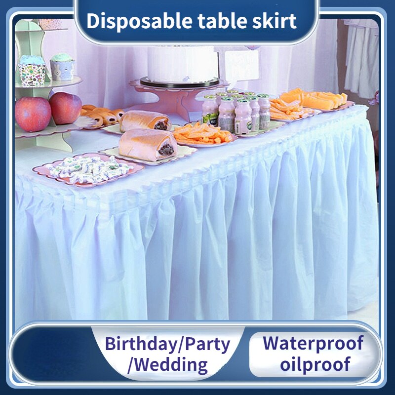 Dessert Tafel Plastic Roze Tafel Rok Tafelkleed Voor Waterdichte Kinderen Verjaardag Wedding Party Tablel Decoratie