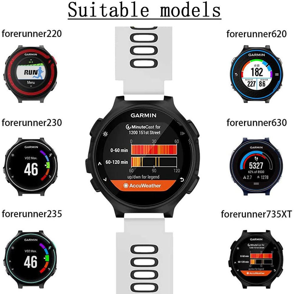 Pasek do zegarka Garmin Forerunner 735XT 735/220/230/235/620/630 Miękki silikonowy pasek do zegarka Sportowy pasek do zegarka Waterpoor