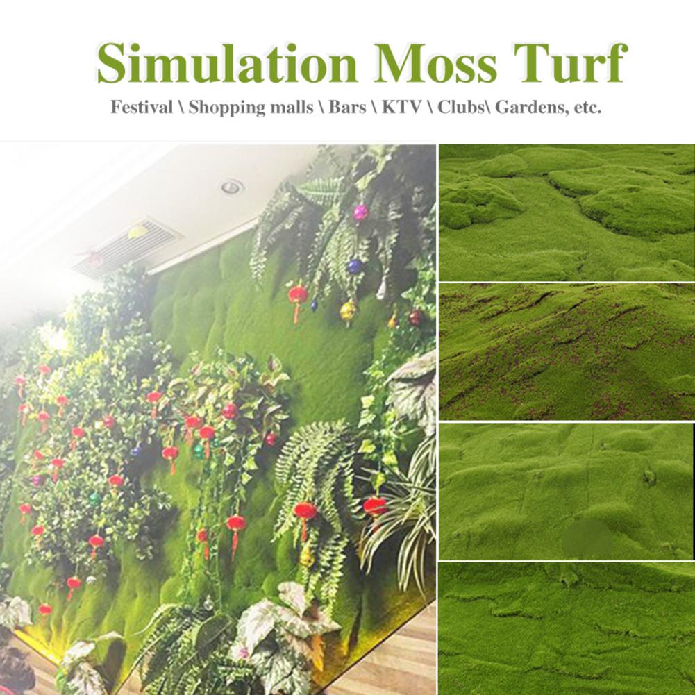 1 mx 1m kunstig mosgræs mini fe haven simuleringsplanter dekorativ græsplæne bryllupsfestival indendørs udendørs vinduesdekoration