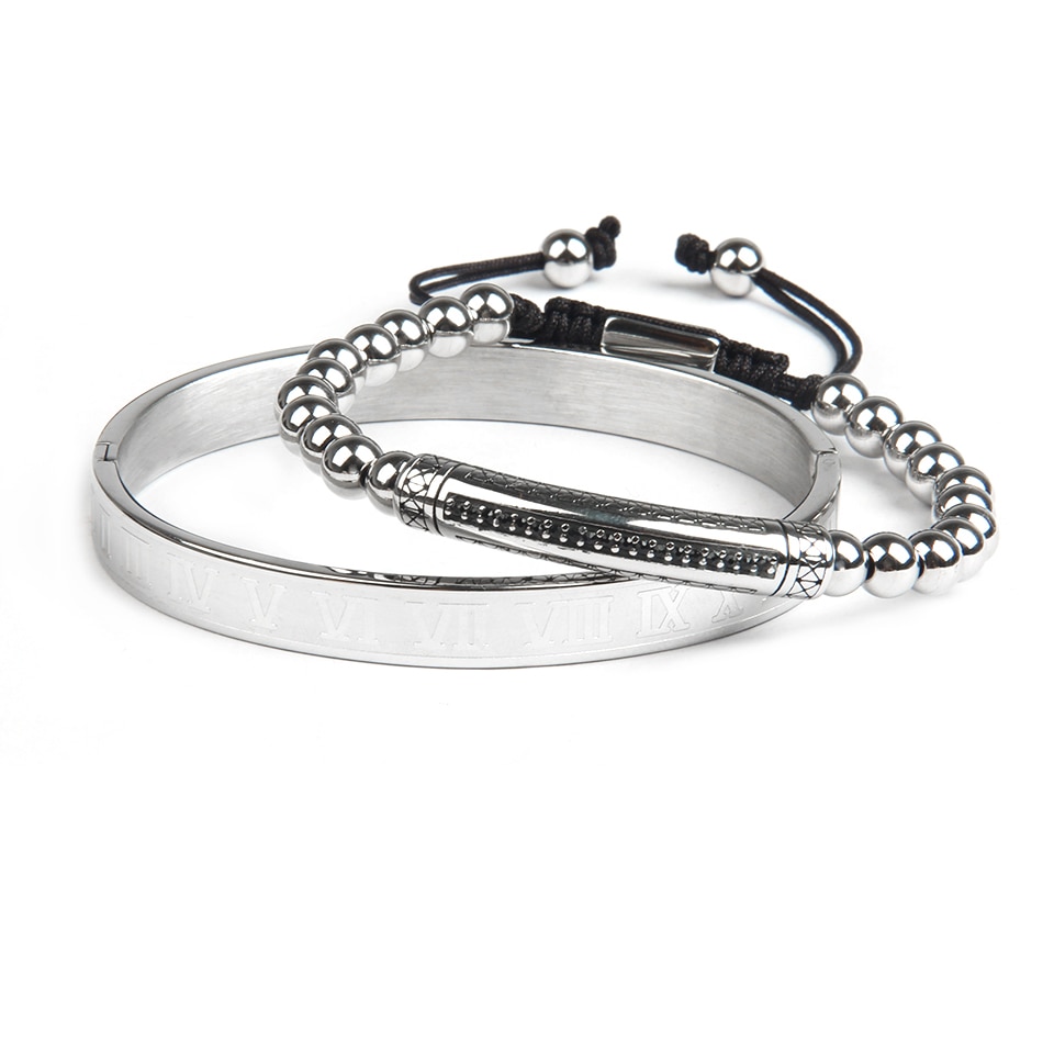 Ailatu nouvelle barre de Tube de luxe définit Bracelet en acier inoxydable matériel bijoux bracelets pour hommes de supérieure