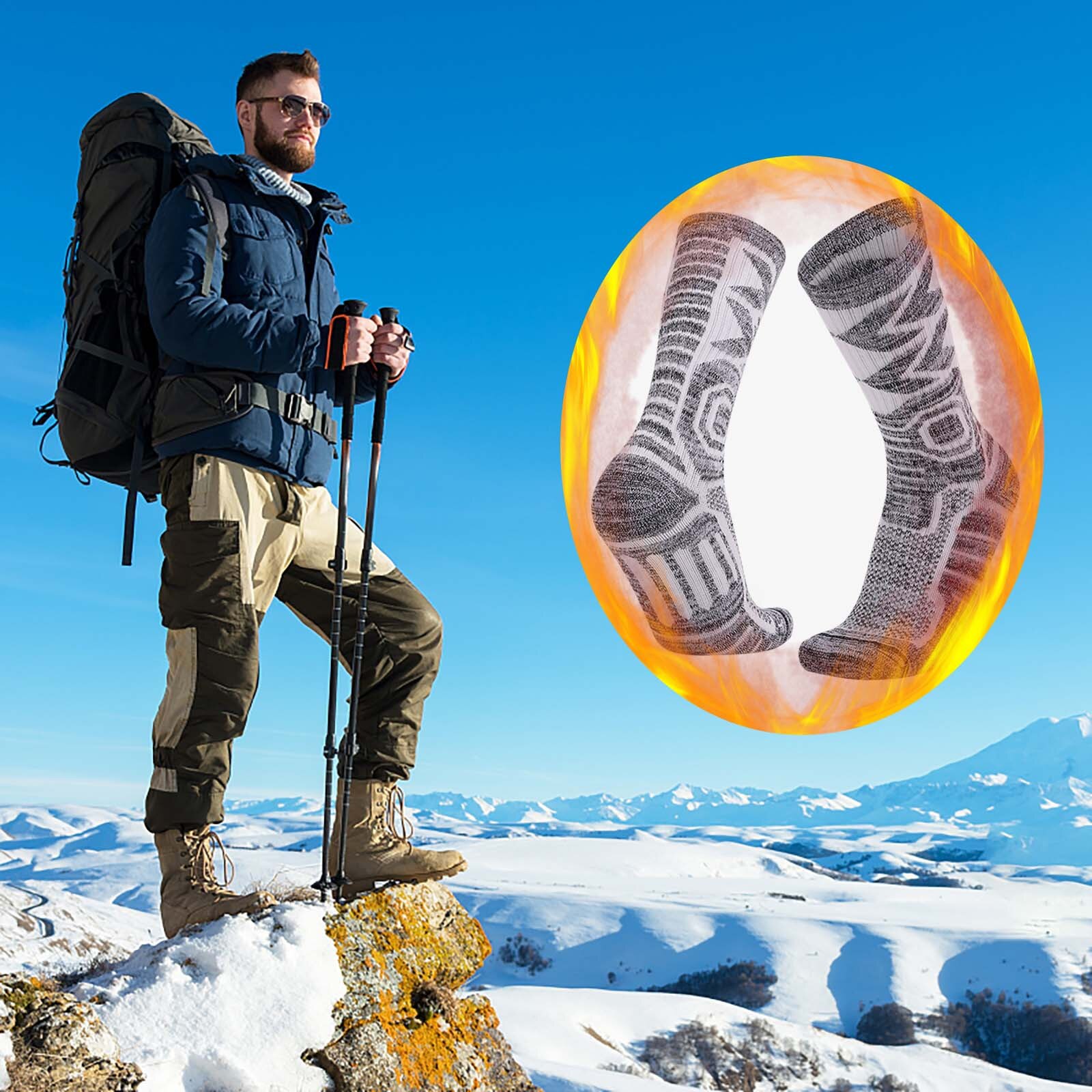 Sport Sokken Winter Worm Mannen Vrouwen Thermische Ski Sokken Voor Outdoor Sport Fietsen Klimmen Wandelen Camping Snowboard Zachte Sokken: WH