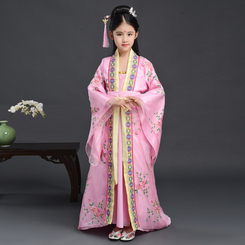 ancient opera tang dynasty han ming child hanfu dress traditional chinese folk dance dance costumes clothing girl kids children