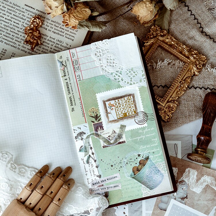 Retro Engels Poëzie Bloem Plant Bureau Wekelijkse Planner Memo pad Sticky Notes Stickers Papier Briefpapier Te Doen Lijst Kantoorbenodigdheden