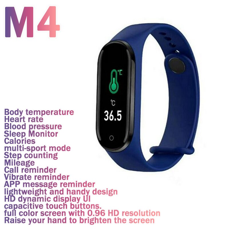 Smart Uhr Körper Temperatur Messen Sport Fitness Uhr Herz Rate Blutdruck Sauerstoff Monitor Smartwatch Für Handy: 03 M4