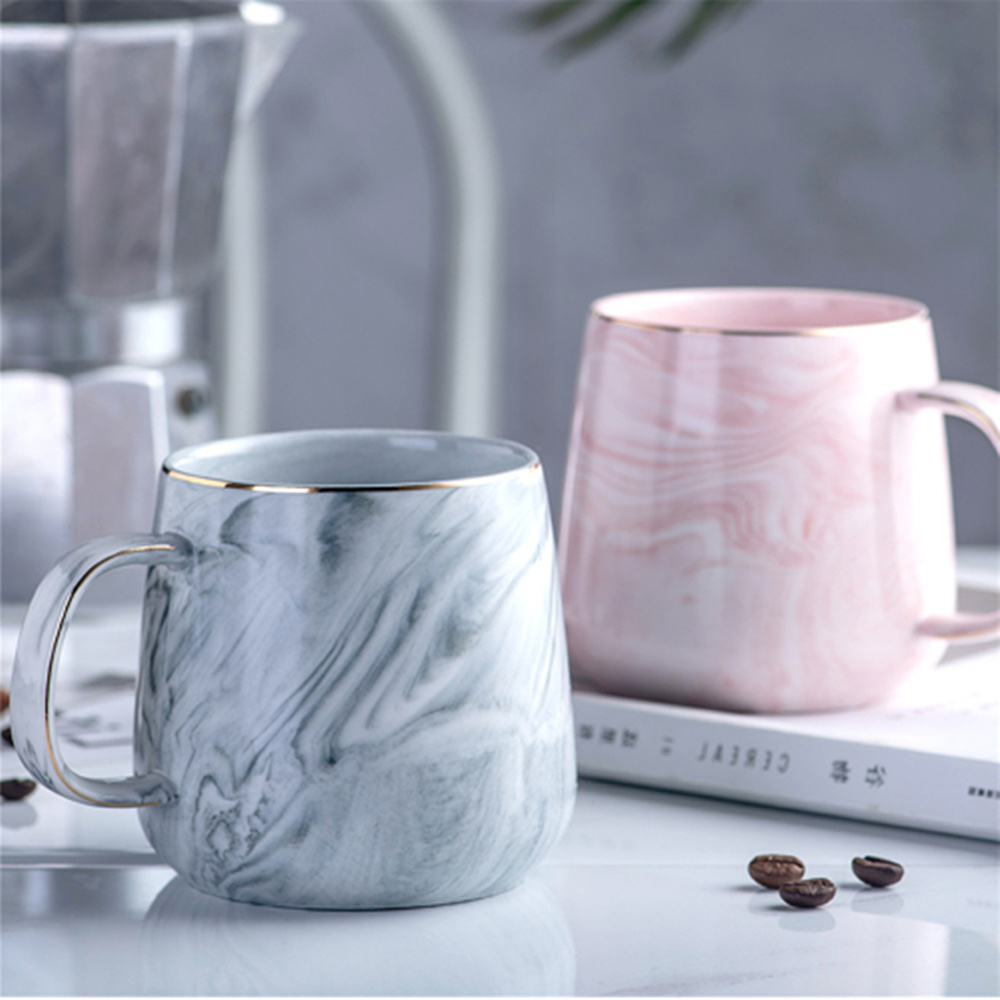 Keramiske kopper marmor rosa kaffekrus keramisk kaffekopp elskers porselenskrus til te frokostkopp til melk