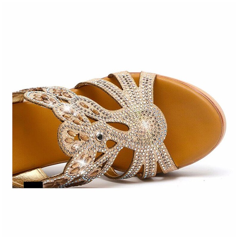 Stor størrelse sandal rutsjebaner rhinsten kvinder sommer klipklapper sandaler dame hjemmesko wedge kvinder sko kvinder sko  a2-79