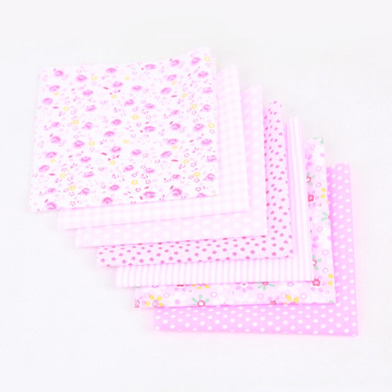 Tela de retales con estampado Floral, tejido liso de algodón, pequeño, hecho a mano, 25x25CM, , 7 unidades