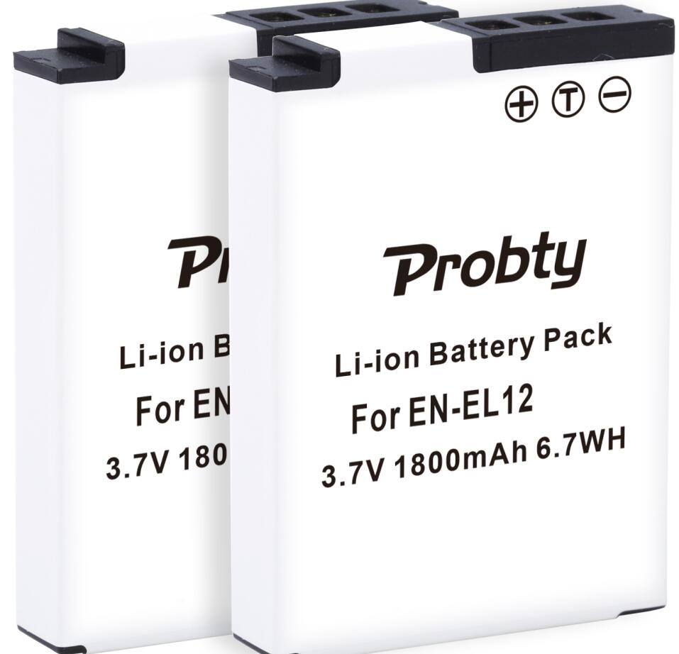EN-EL12 Battery & Charger for NIKON CoolPix S6000 S6100 S6200 S6300 S8200 S9300 S610 S610C S620 S630 S710: black