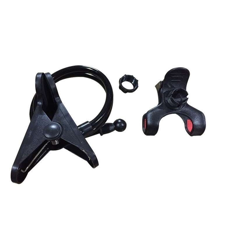 Soporte para teléfono móvil Universal 360, abrazadera Flexible, manos libres, Clip de cabecera perezosa para coche, montaje para teléfono inteligente: Black