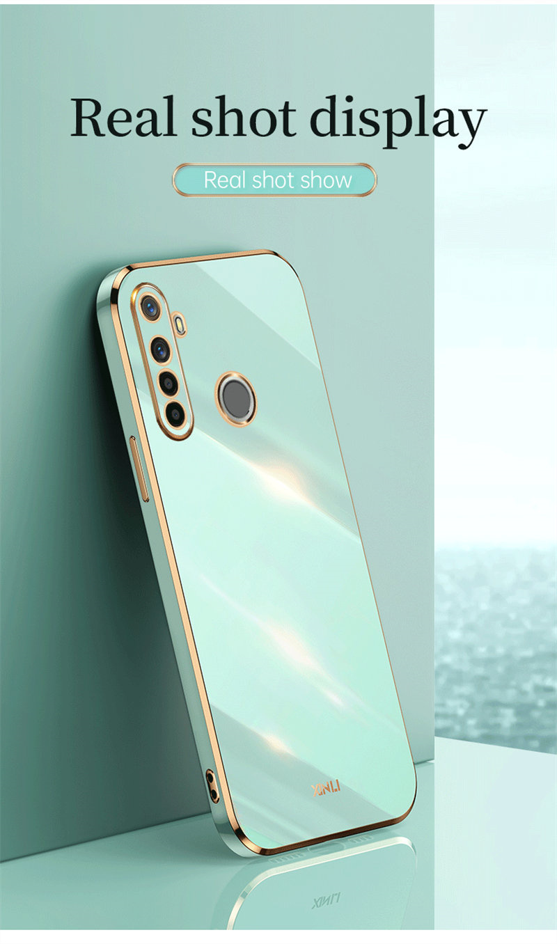 Realme 6i Realme6i RMX2040 Custodia Lucida Placcatura in silicone TPU Paraurti Antiurto Morbida coperchio Posteriore Cassa Del Telefono per Realme 6i Realme6i: verde / Case & Strap
