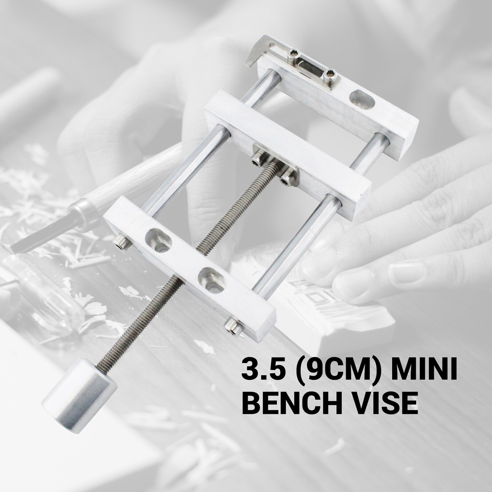 KKmoon 3.5 Inch Woodworking Mini Drill Press Vise Metal Bench Vise Table Flat Clamp C Clamp for Carving Walnut Metal Engraving