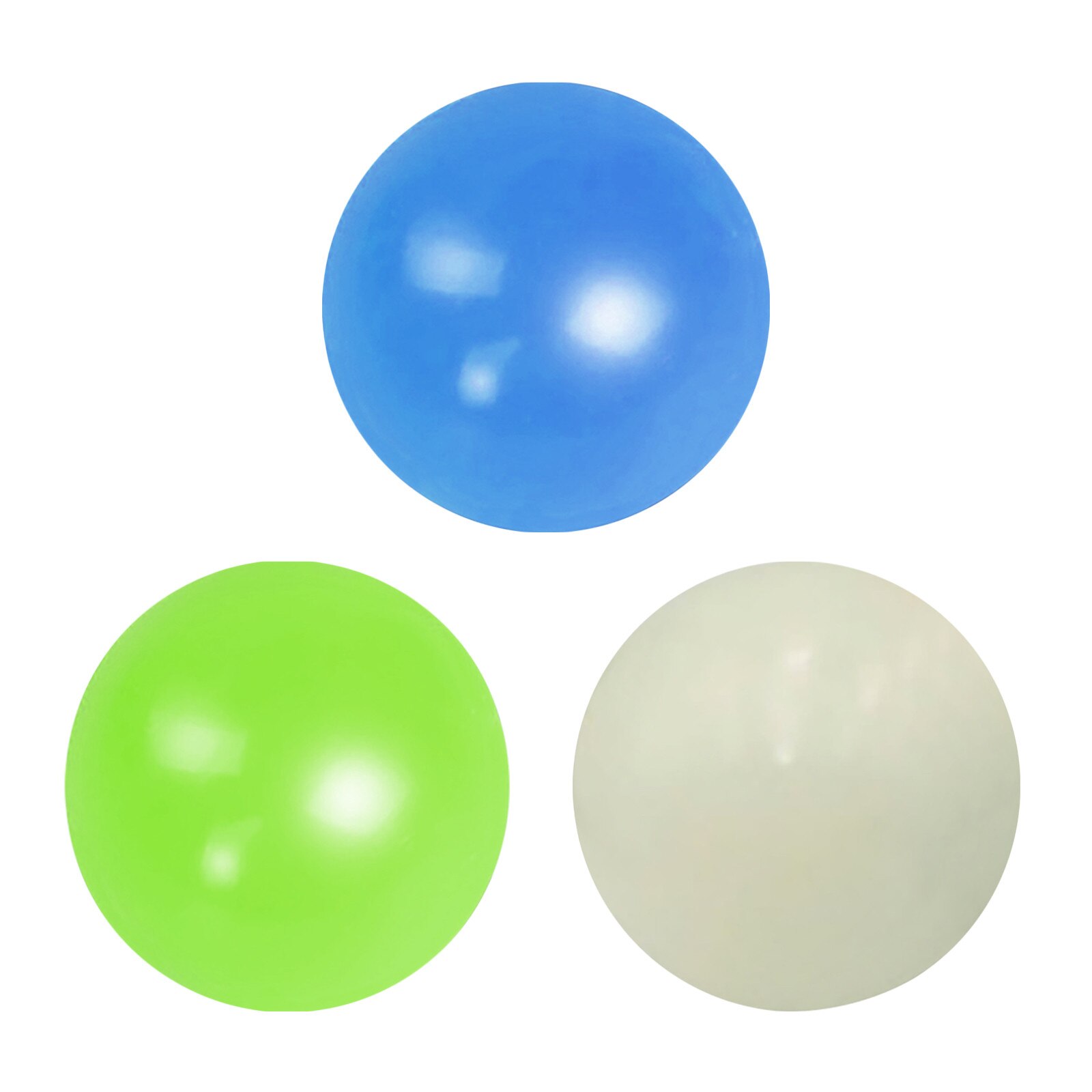 4pcs Size 70mm Globbles Stress Wall Ball Sticky Fluorescent Target Toys Rebound Ball Anti Stress Fidget Toy Decompression Throw: 3pcs 70mm B