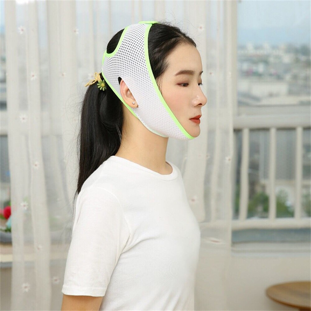 Åndbar opstrammende øjeblikkelig ansigtsløftmaske ansigtsløftningsværktøj hvid tynd og let 360 ° elasticitet ansigtsløftningsbandage: Type 4 grøn