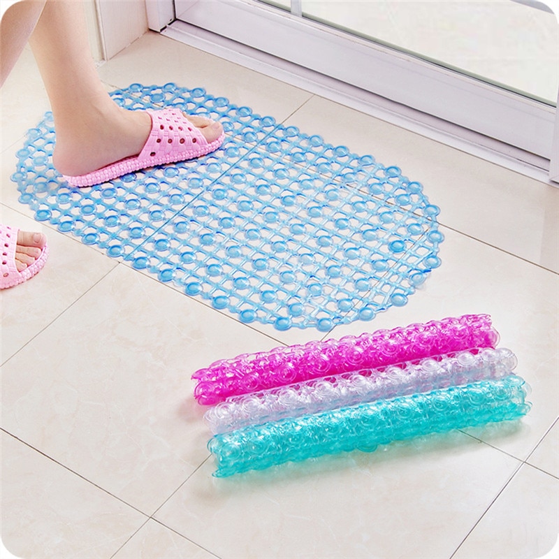 Tapis de bain ovale uni en PVC | 67x37cm