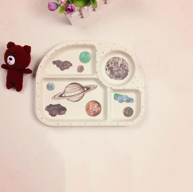 Plato de alimentación de fibra de bambú ecológico para niños, bandeja de dibujos animados para bebé, vajilla, Bol, platos, contenedor de alimentos: 2