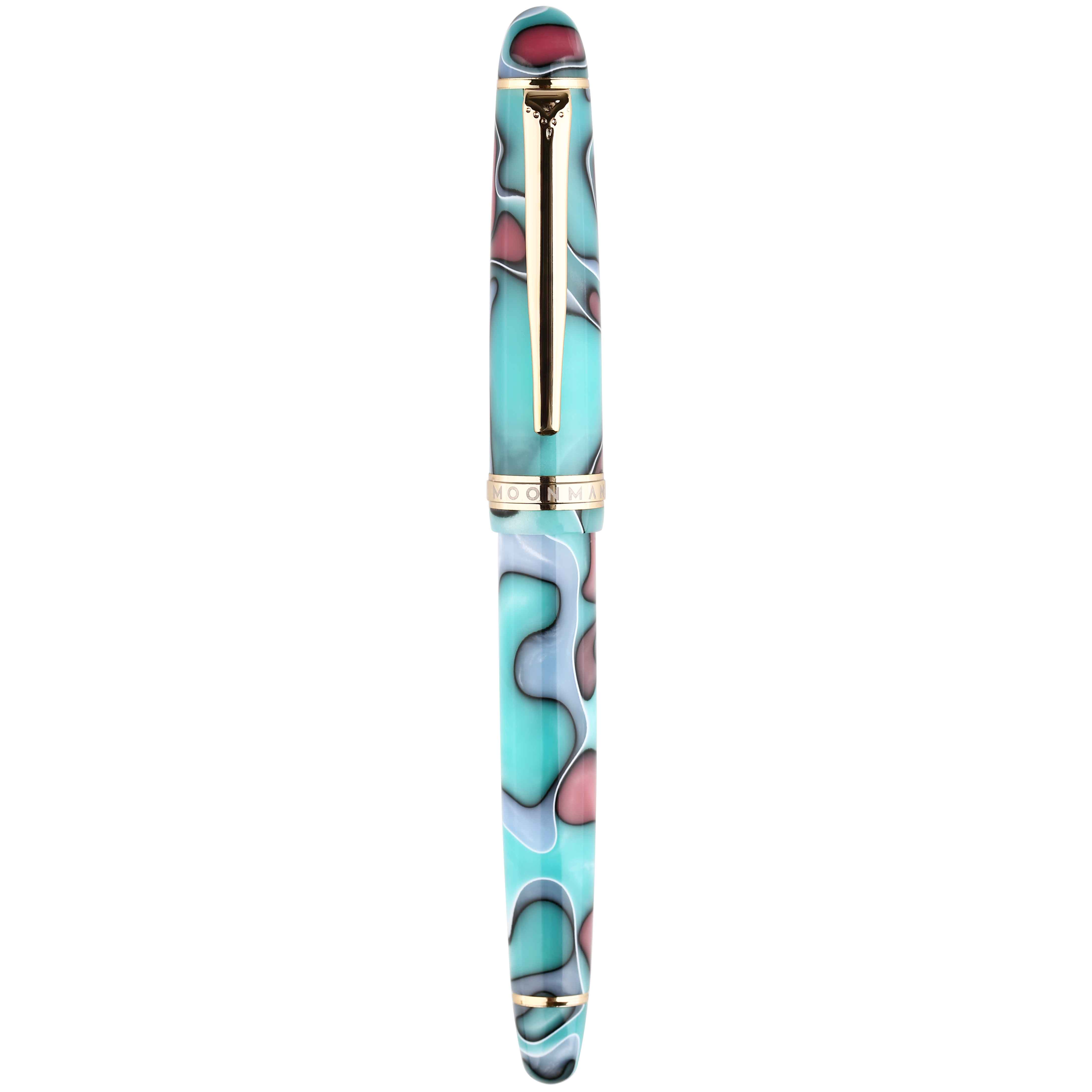 Moonman S3 Colorful Resin Fountain Pen Camouflage Gold-plated EF/F Nib Ink Pen Original Box: Blue(NO BOX) / EF