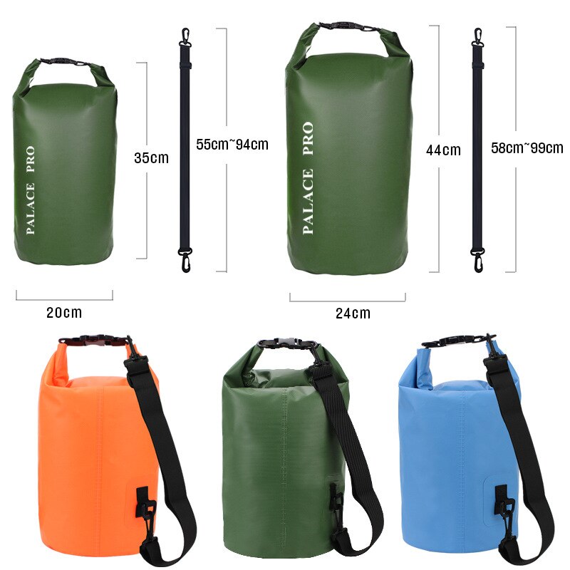 Bolsa seca impermeable para actividades al aire libre de 10/20L, bolsa de almacenamiento para pesca TUP, mochila flotante para senderismo y Rafting, Unisex