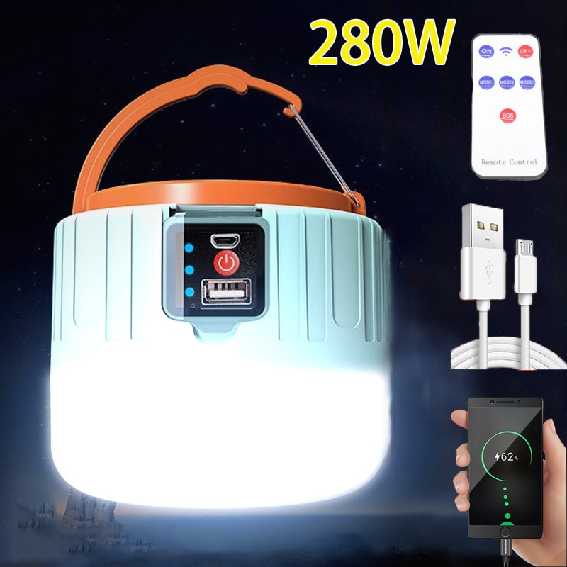 Led Camping Licht Usb Draagbare Verlichting Telefoon Lading Solar Camping Lantaarn Oplaadbare Lamp Waterdichte Outdoor Wandelen Vissen