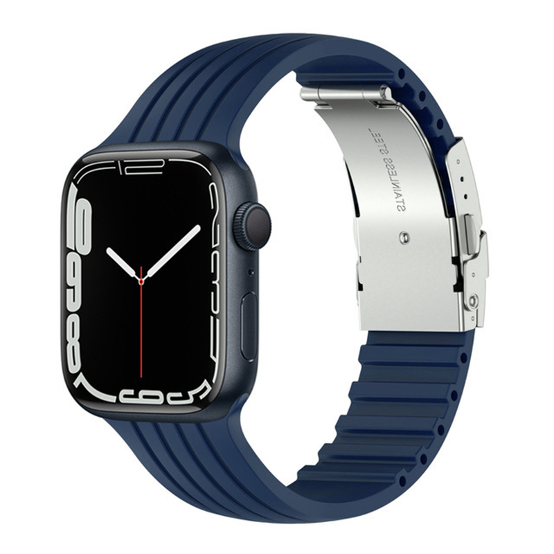 Correa de silicona para Apple Watch Ultra 2, 49mm, 46mm, 44mm, 45mm, 40mm, 38mm, 41mm, 42mm, pulsera deportiva para iWatch Series 10 9 8 7 6: Negro carbón / 12 mm