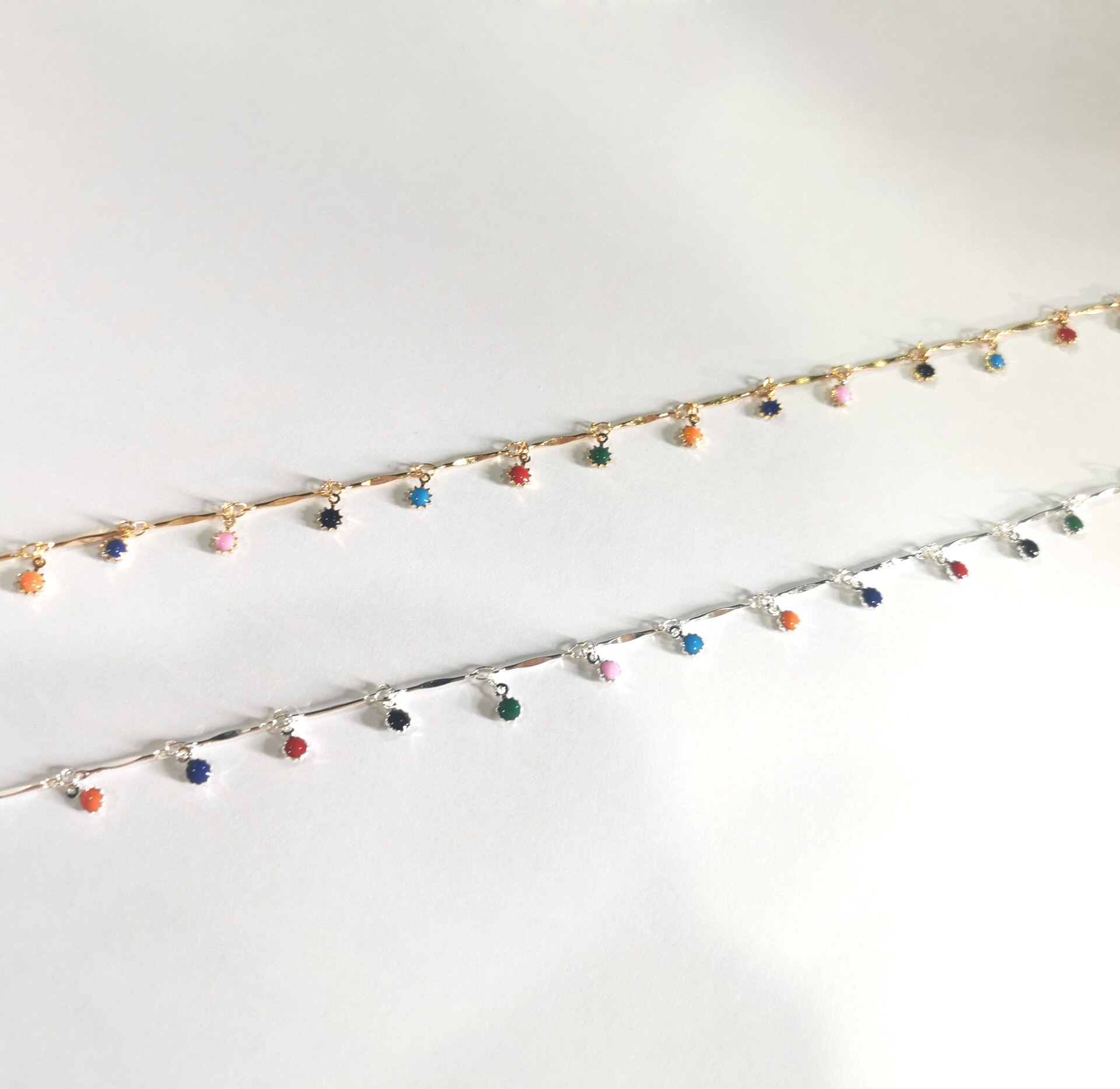 Authentieke Legering Bohemian Stijl Sleutelbeen Keten Kleurrijke Kleine Zonnebloem Ketting Voor Vrouwen Diy Sieraden