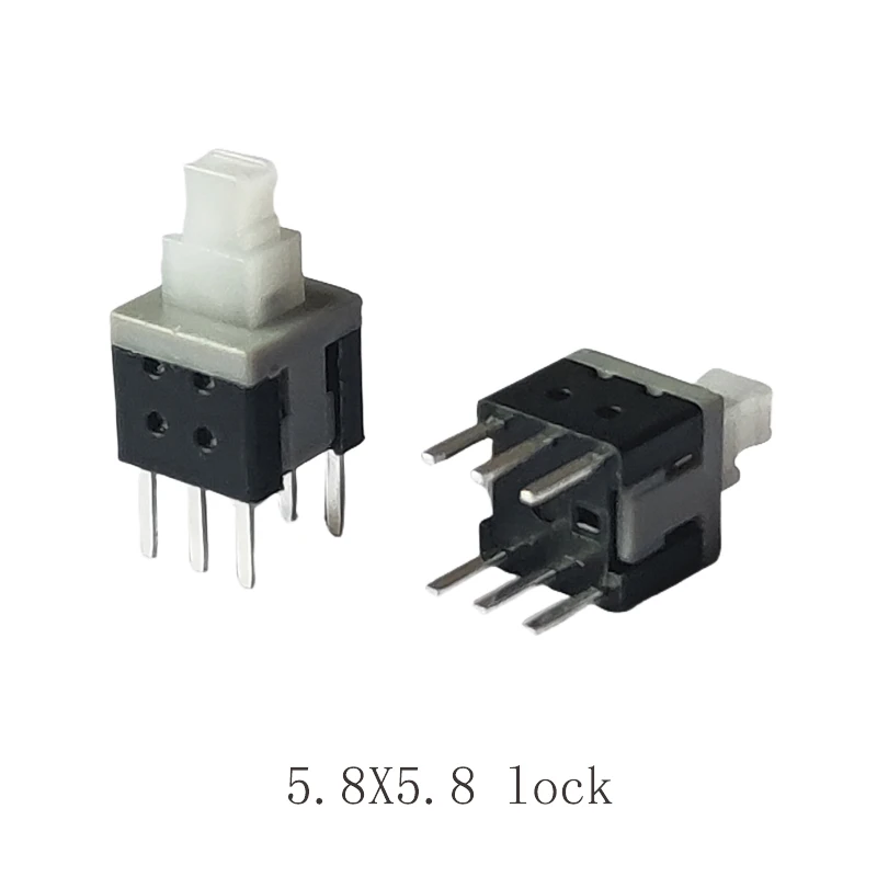 20Pcs Self-Locking Push Switch Press On Press Off Button Switch 6Pin Size 5.8x5.8mm 7x7mm 8X8mm 8.5x8.5mm: Beige