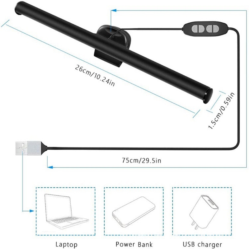 LED Light Dimmable USB Desk Lamps Monitor Laptop Screen Light Bar LED Desktop