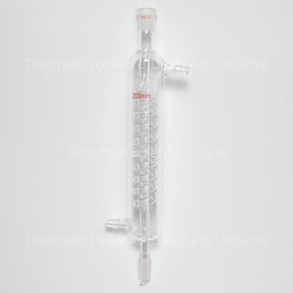 200mm,14/23,Graham Condenser,Glass Coiled Column,Lab Chemical Glassware
