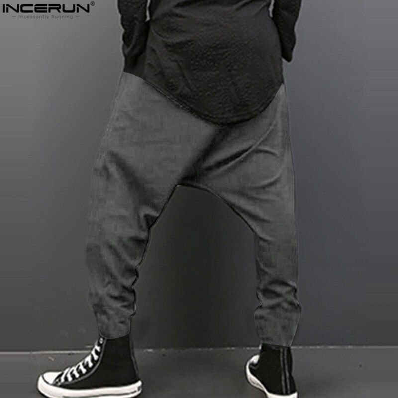 Harem bukser mænd baggy joggers bukser mænd afslappet skridt løs harem joggingbukser streetwear punk stil bukser